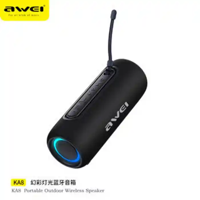 Awei KA8 Wireless bluetooth Speaker Portable Speaker 360° Surround Stereo Deep Bass RGB Light TWS 2000mAh Outdoors Wireless Speaker